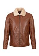 Men's aviator leather jacket, brown, 97-09-857-1-2XL, Photo 30