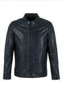 Men's leather jacket, navy blue, 97-09-250-1-L, Photo 30