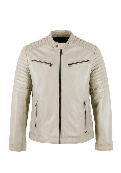 Men's leather jacket, beige grey, 97-09-252-8-L, Photo 30