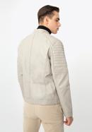 Men's leather jacket, beige grey, 97-09-252-8-L, Photo 5
