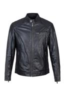 Men's leather racer jacket, navy blue, 97-09-856-Z-2XL, Photo 30