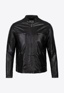 Men's leather racer jacket, black, 97-09-850-4-M, Photo 30