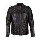 Men's leather racer jacket, ebony, 97-09-850-5-S, Photo 30
