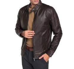 Men's racer jacket, brown, 91-09-650-4-XL, Photo 1