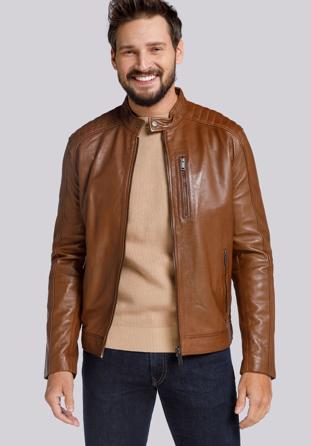 Men's leather jacket, brown, 91-09-750-5-L, Photo 1
