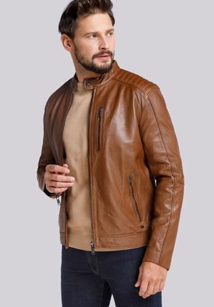 Men's leather jacket, brown, 91-09-750-5-L, Photo 1