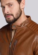 Men's leather jacket, brown, 91-09-750-5-L, Photo 5