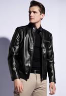 Men's faux leather jacket, black, 96-9P-151-1-XL, Photo 2