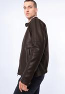 Men's faux leather racer jacket, brown, 97-9P-153-1-L, Photo 17