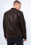 Men's faux leather racer jacket, brown, 97-9P-153-4-S, Photo 18