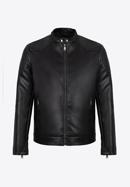 Men's faux leather racer jacket, black, 97-9P-155-1-2XL, Photo 30