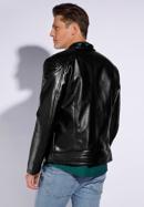Men's faux leather jacket with quilting detail, black, 95-9P-152-1-XL, Photo 4