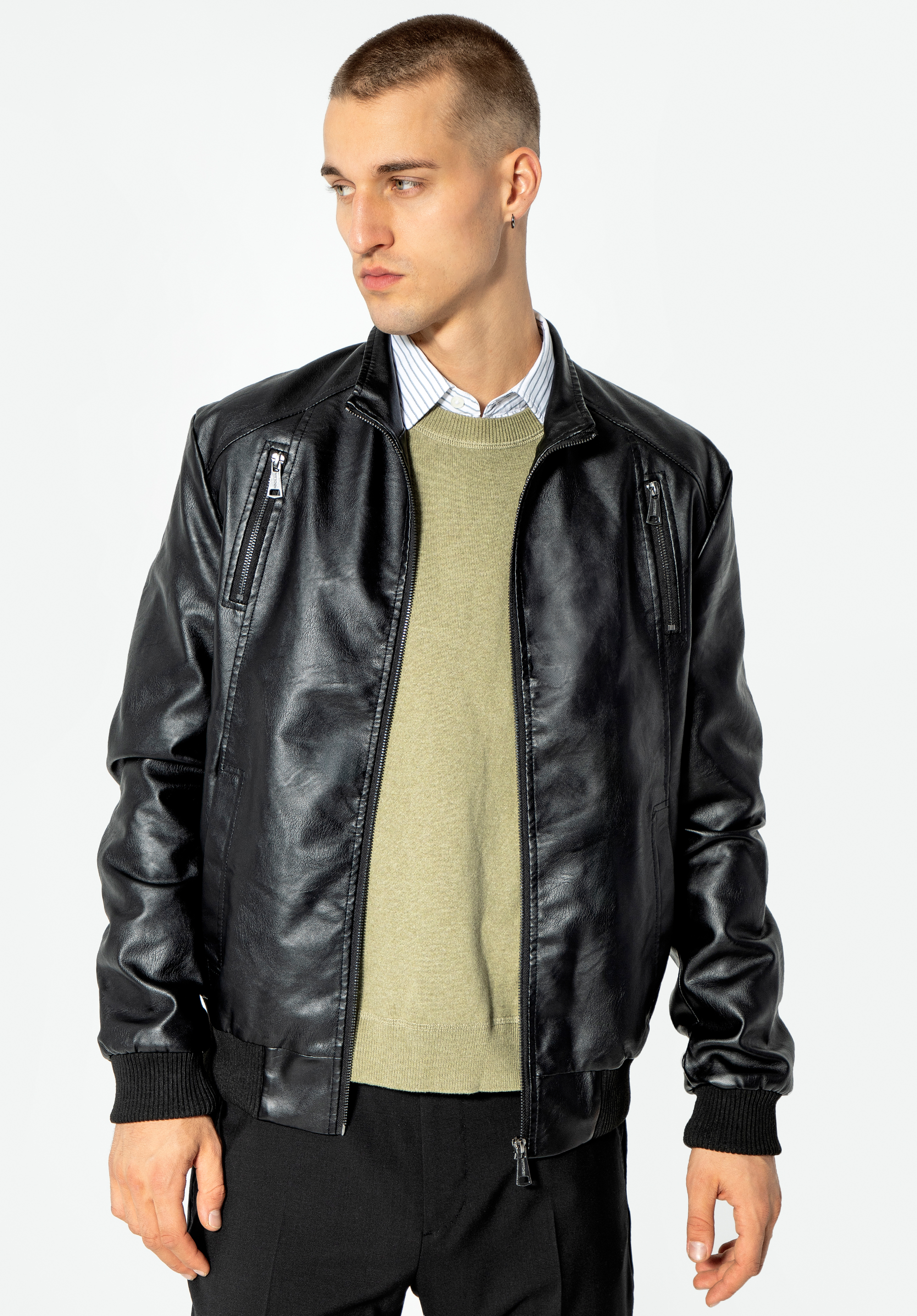 Faux leather jacket sale best sale