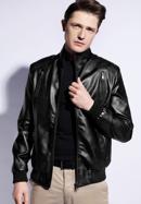 Men's faux leather jacket, black, 96-9P-152-1-XL, Photo 2