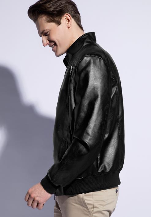 Men's faux leather jacket, black, 96-9P-152-1-L, Photo 4