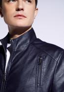 Men's faux leather jacket, navy blue, 96-9P-152-1-L, Photo 5