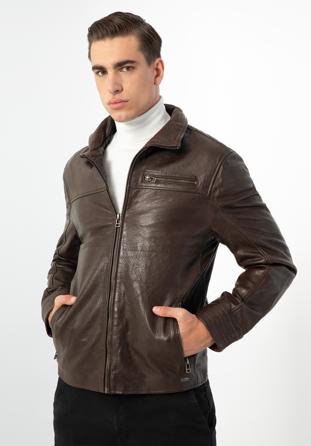 Men's soft leather jacket, brown, 97-09-254-4-2XL, Photo 1