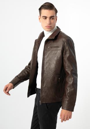 Men's soft leather jacket, brown, 97-09-254-4-S, Photo 1