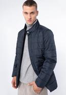 Men's quilted nylon jacket, navy blue, 97-9D-450-1-XL, Photo 2