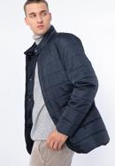 Men's quilted nylon jacket, navy blue, 97-9D-450-1-S, Photo 4