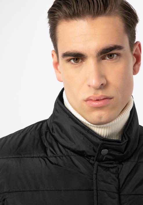 Men's quilted nylon jacket, black, 97-9D-450-1-XL, Photo 5