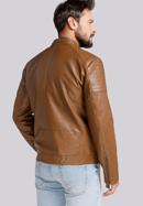 Męska kurtka z obszytymi kieszeniami, brązowy, 94-9P-153-5-2XL, Zdjęcie 4