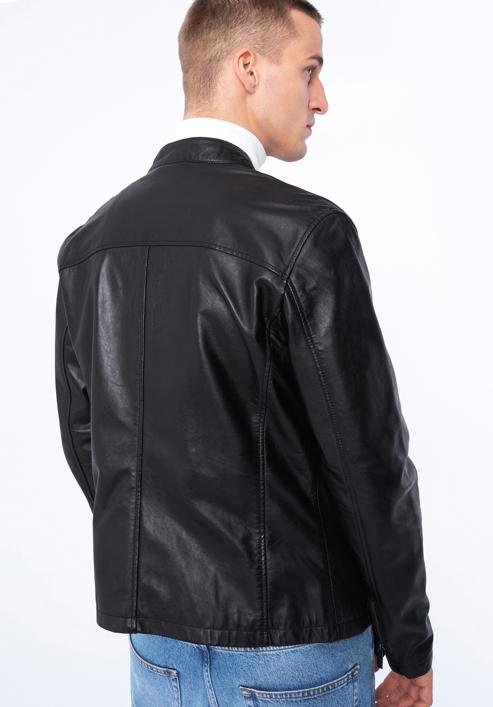Men's leather jacket, black, 97-09-851-1-3XL, Photo 18