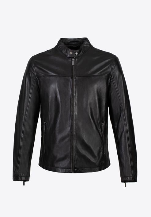 Men's leather jacket, black, 97-09-851-1-2XL, Photo 30
