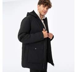 Męska kurtka zimowa z kieszeniami, czarny, 93-9D-452-1-L, Zdjęcie 1
