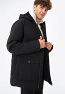 Męska kurtka zimowa z kieszeniami, czarny, 93-9D-452-1-3XL, Zdjęcie 2