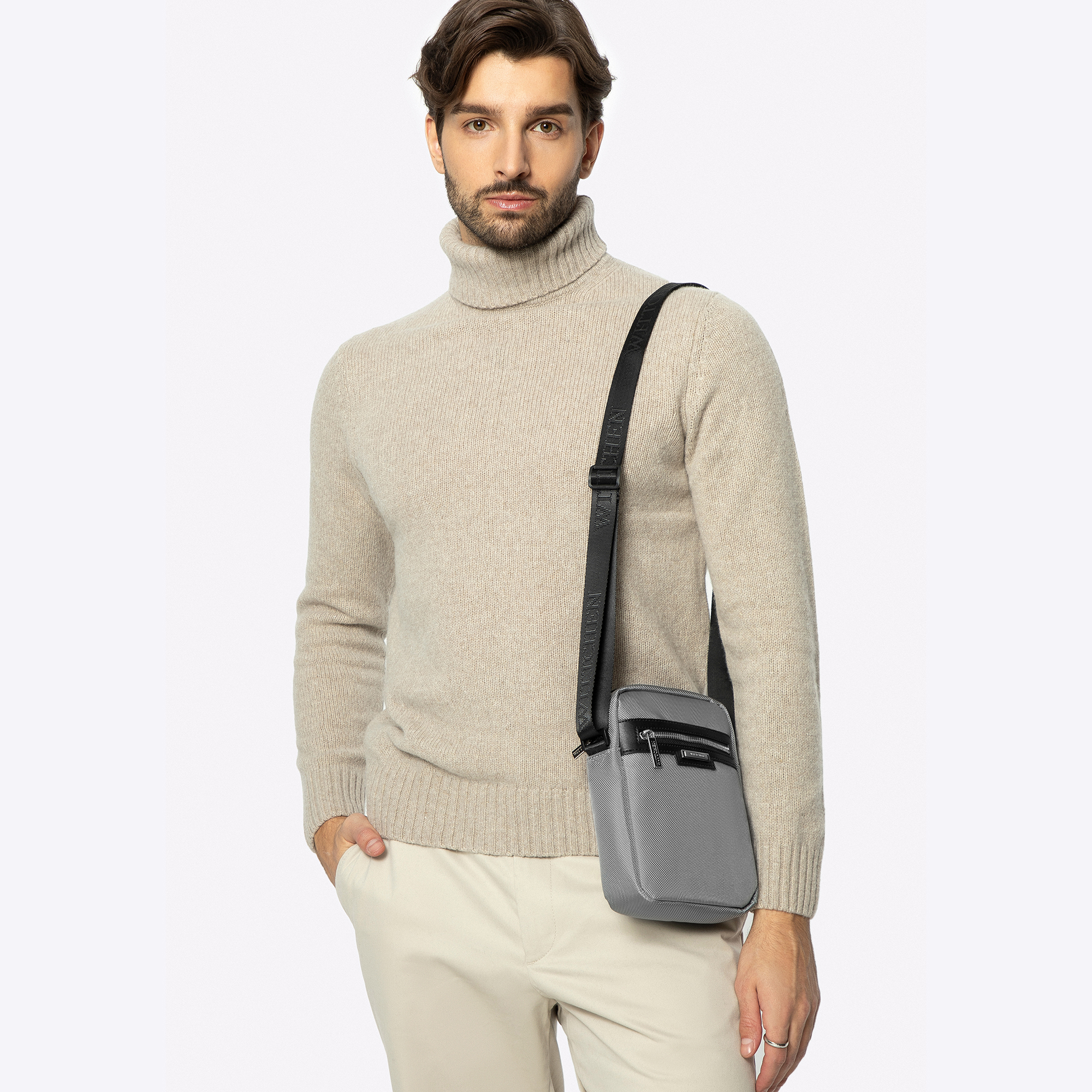 Pánska polyesterová crossbody taška sivá 100-4U-906-8, Vyberte variant šedá