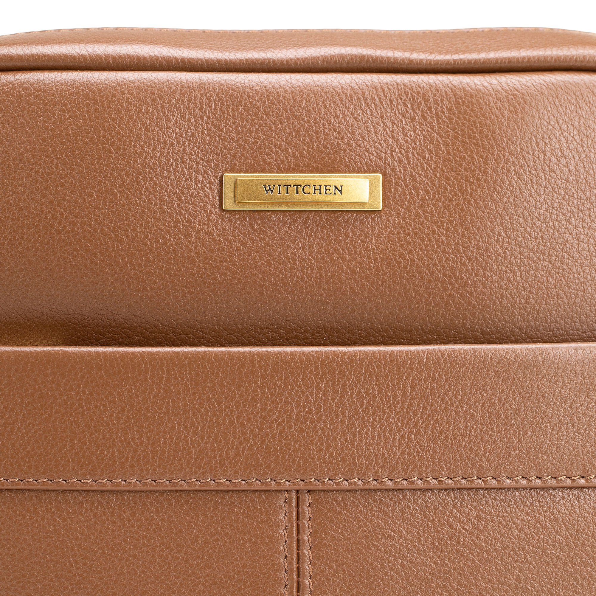 Malá pánska kožená crossbody taška s prešívaním svetlohnedá 102-4U-605-5, Vyberte variant svetlohnedá