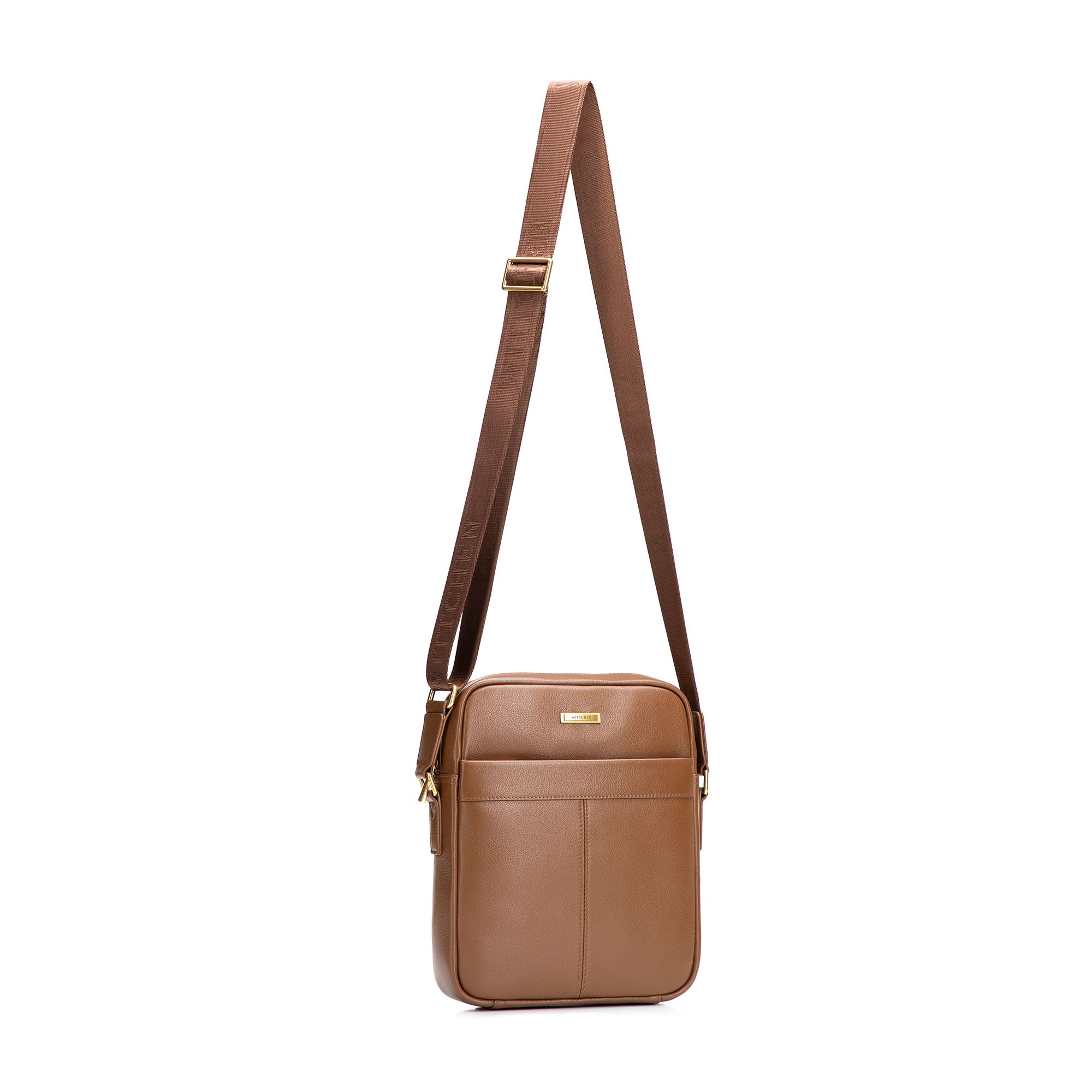 Malá pánska kožená crossbody taška s prešívaním svetlohnedá 102-4U-605-5, Vyberte variant svetlohnedá