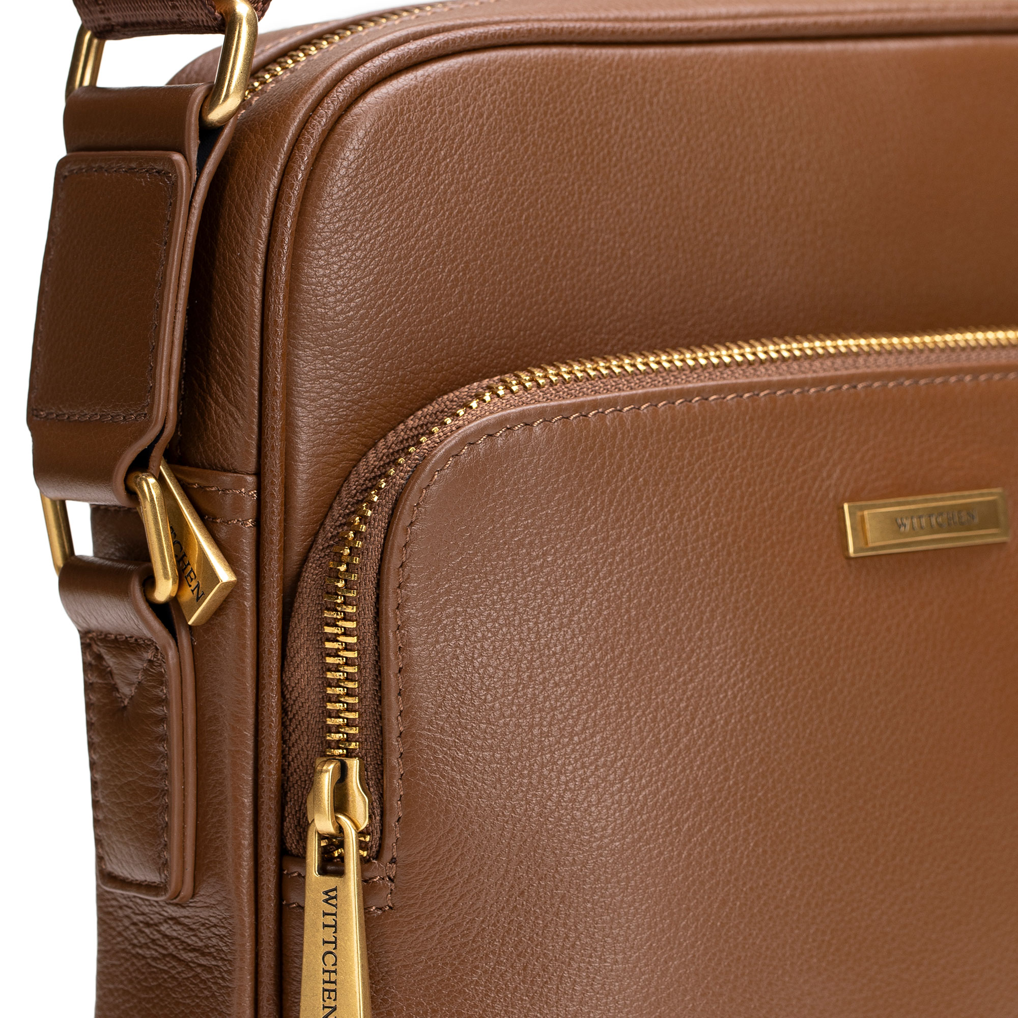 Malá pánska kožená crossbody taška s prídavným vreckom svetlohnedá 102-4U-603-5, Vyberte variant svetlohnedá