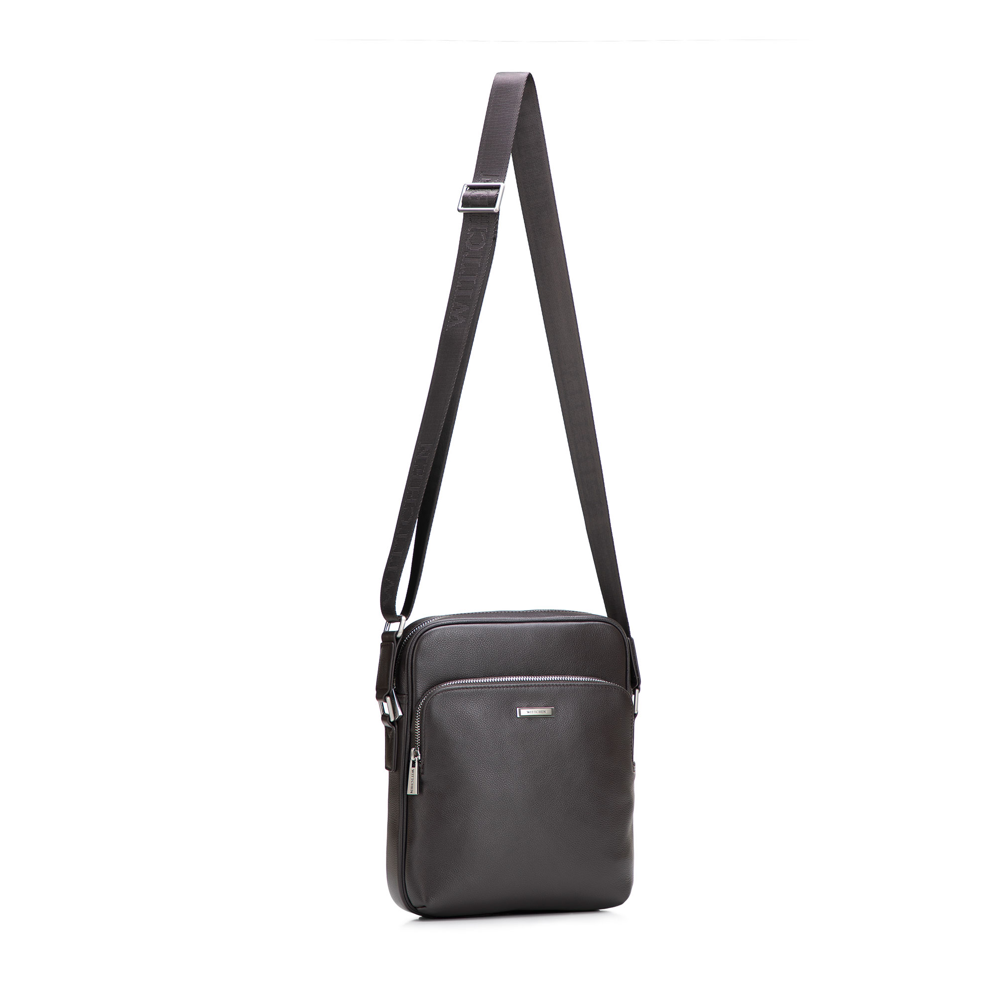 Pánska kožená crossbody taška s prídavným vreckom tmavohnedá 102-4U-603-4, Vyberte variant tmavohnedá