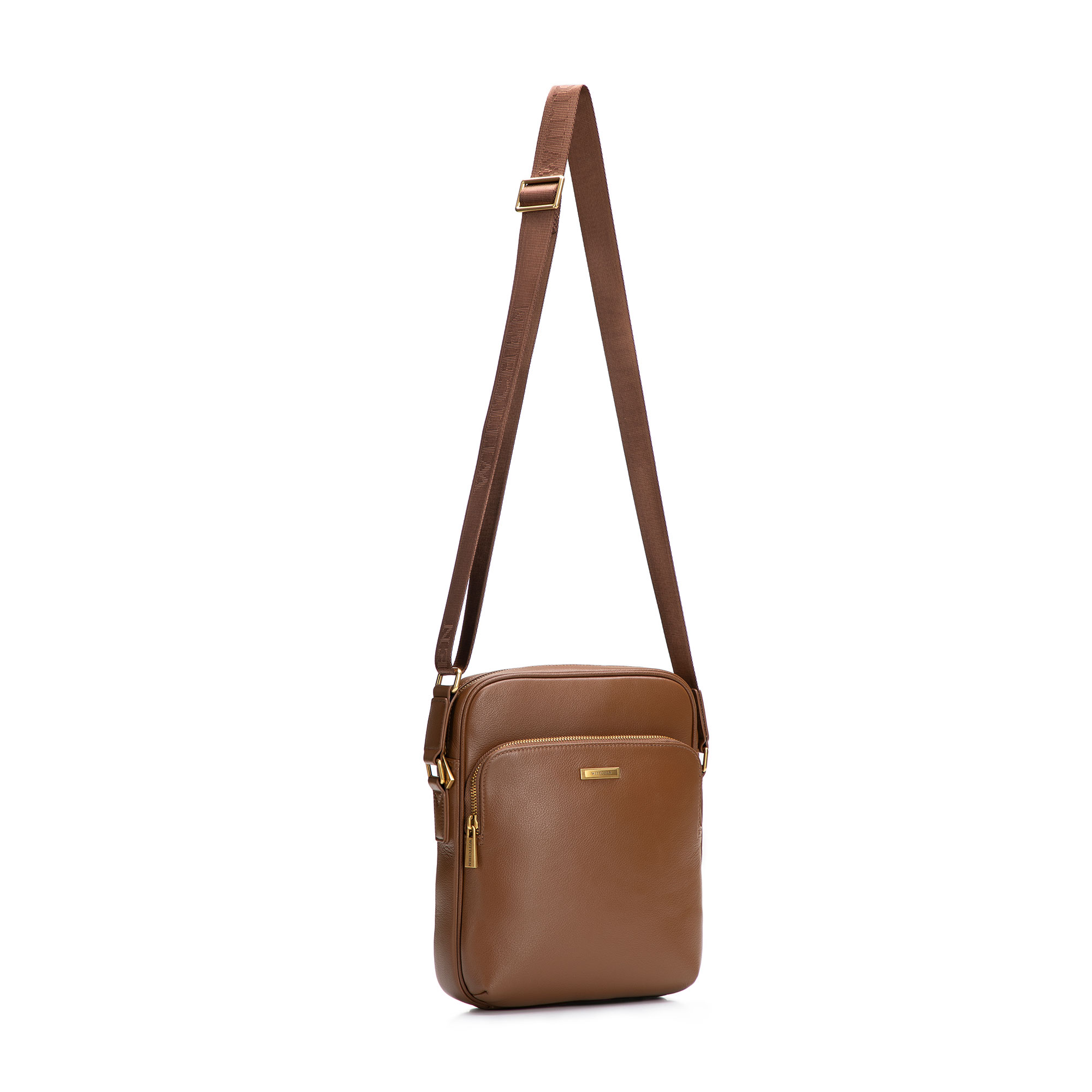 Malá pánska kožená crossbody taška s prídavným vreckom svetlohnedá 102-4U-603-5, Vyberte variant svetlohnedá
