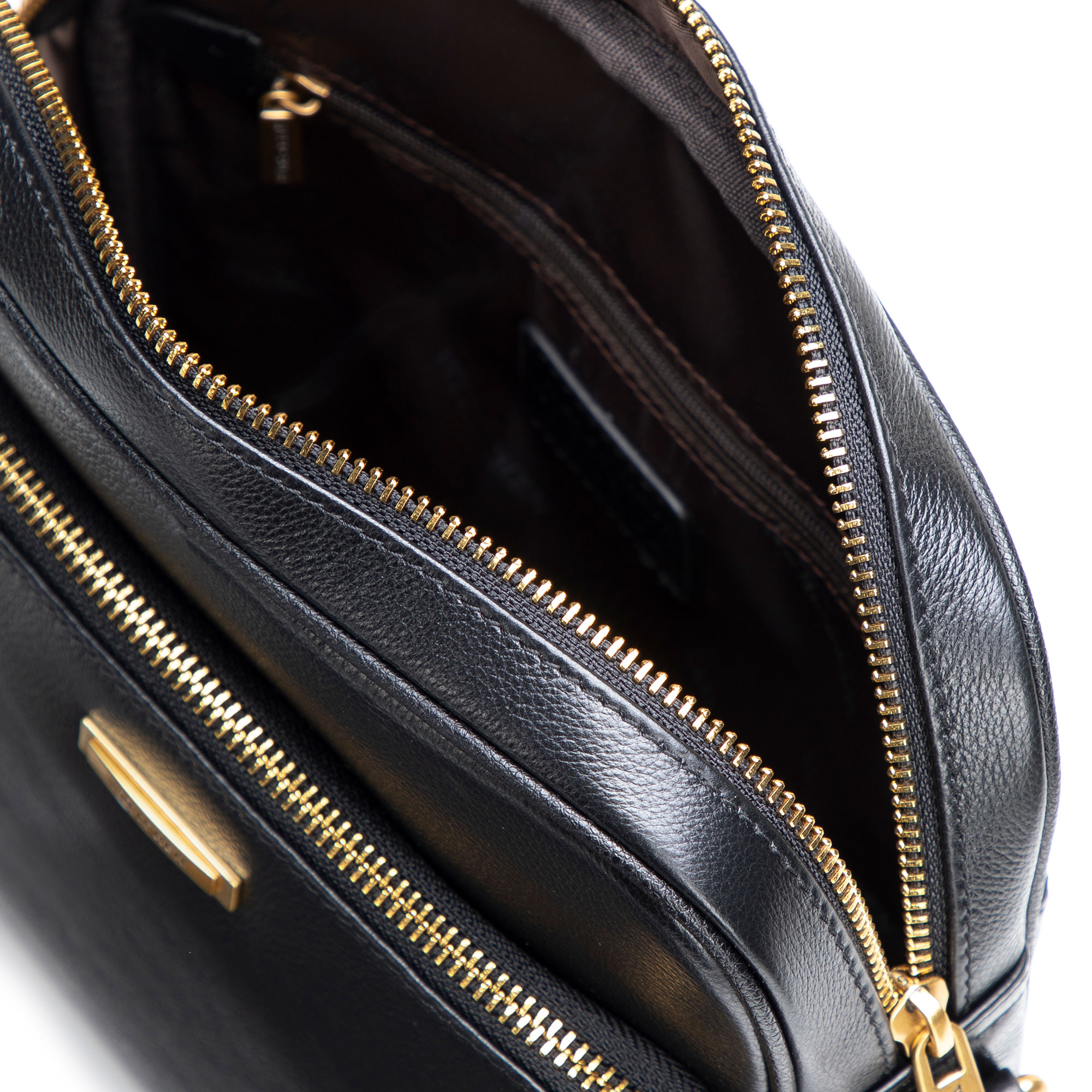 Malá pánska kožená crossbody taška s prídavným vreckom čierno-zlatá 102-4U-603-1G, Vyberte variant čierno-zlatá