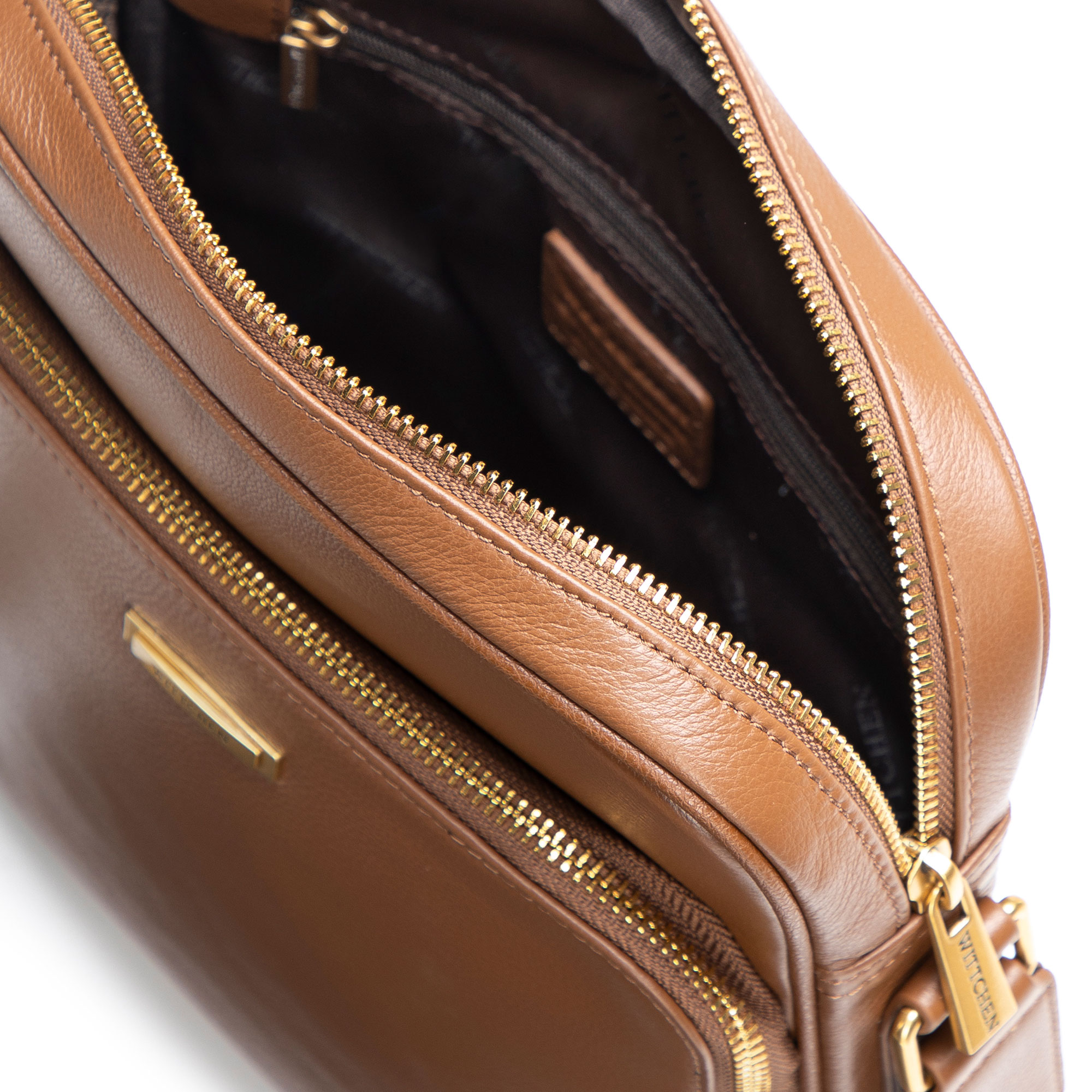 Malá pánska kožená crossbody taška s prídavným vreckom svetlohnedá 102-4U-603-5, Vyberte variant svetlohnedá