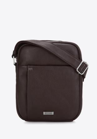 Men's leather messenger bag, dark brown, 97-4U-010-4, Photo 1