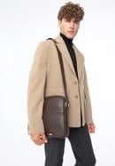 Men's leather messenger bag, dark brown, 97-4U-010-4, Photo 15