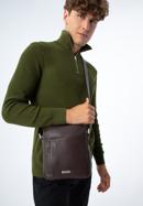 Men's small leather messenger bag, dark brown, 97-4U-011-4, Photo 15