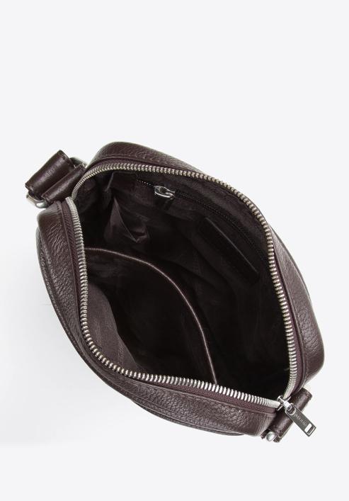 Men's small leather messenger bag, dark brown, 97-4U-011-4, Photo 3