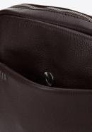 Men's small leather messenger bag, dark brown, 97-4U-011-4, Photo 4