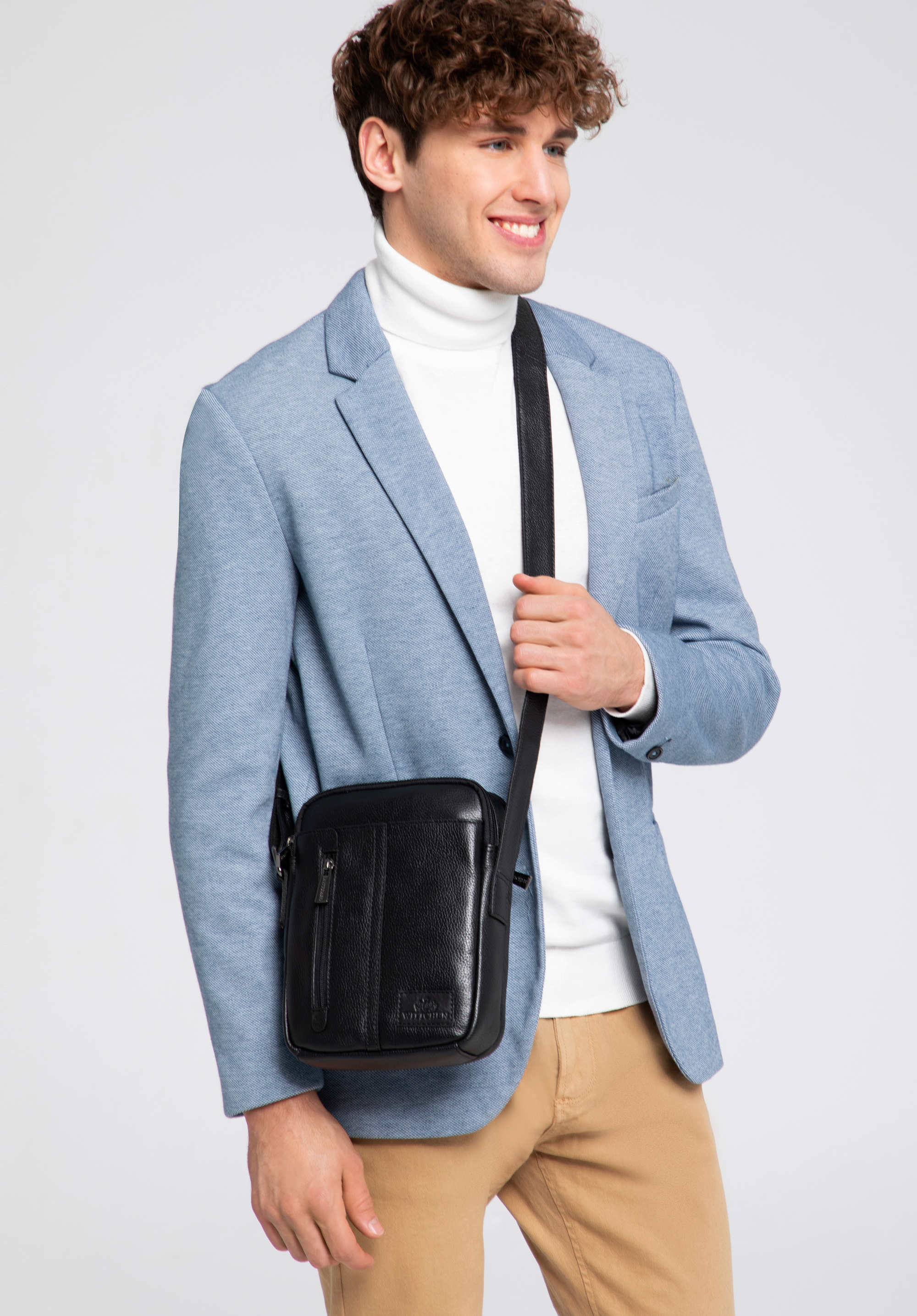 Cross body bag, black, 95-4U-308-1, Photo 1