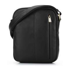 Men's leather shoulder bag, black, 94-4U-306-1, Photo 1