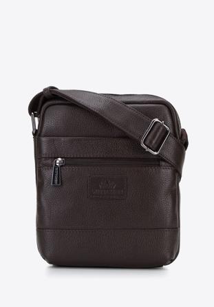 Men's leather messenger bag, dark brown, 95-4U-304-4, Photo 1