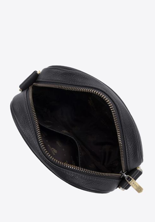 Men's small messenger bag with striped detail, black, 95-4U-100-4, Photo 3