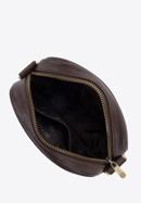 Men's small messenger bag with striped detail, dark brown, 95-4U-100-1, Photo 3
