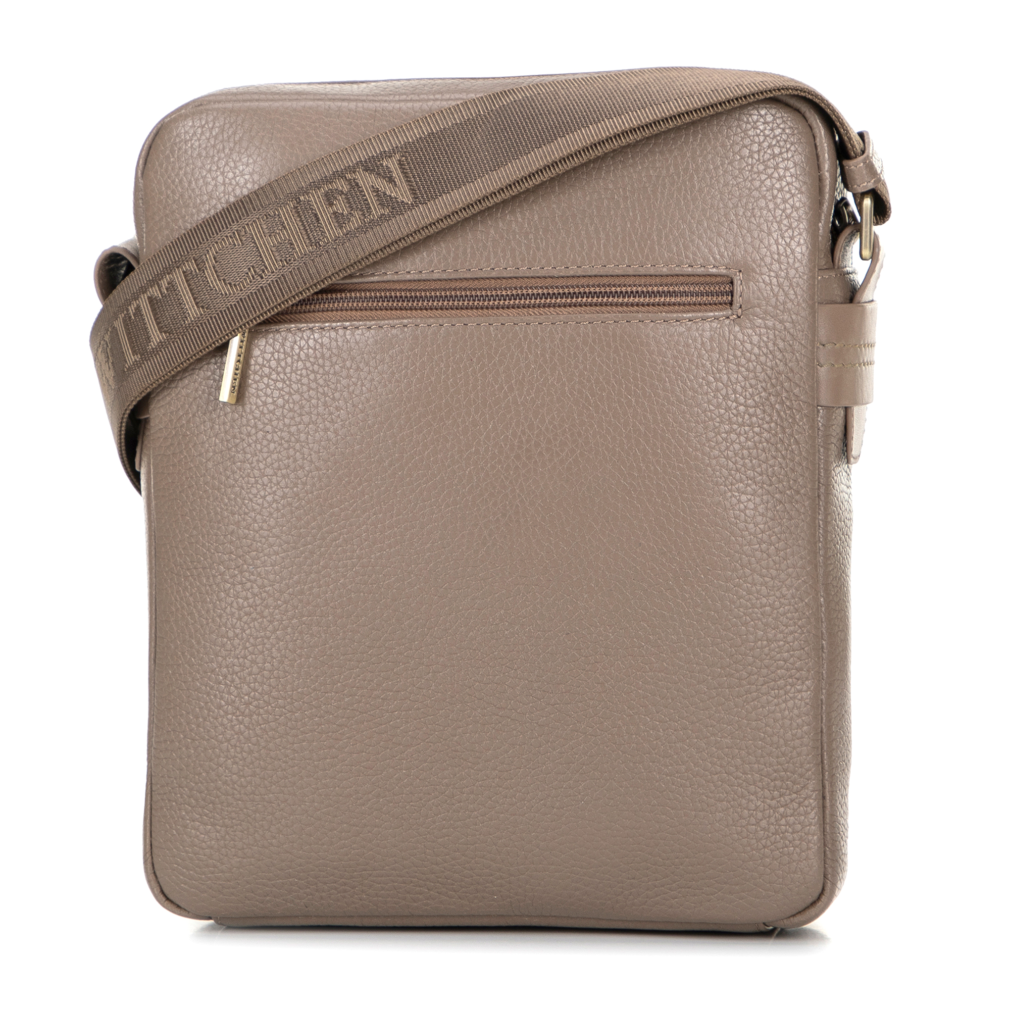 Pánska kožená crossbody taška s prešívaním taupe 100-4U-803-9, Vyberte variant taupe