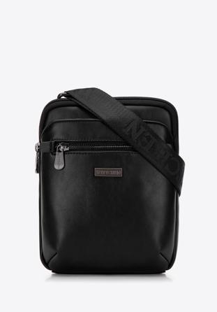 Men's faux leather messenger bag with pockets, black, 98-4P-506-1, Photo 1